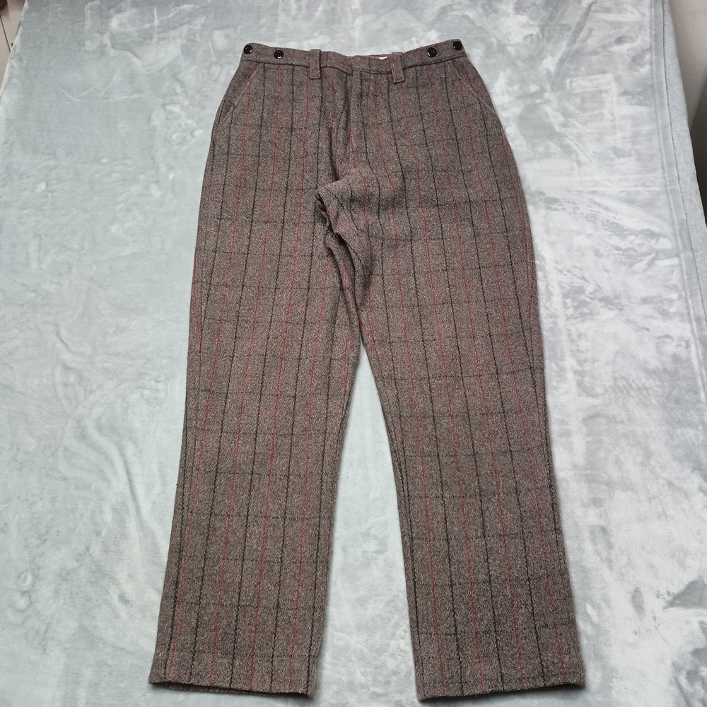 VTG Melton Pants Mens 30x27 Brown Wintermaster Plaid Wool Trousers Heritage